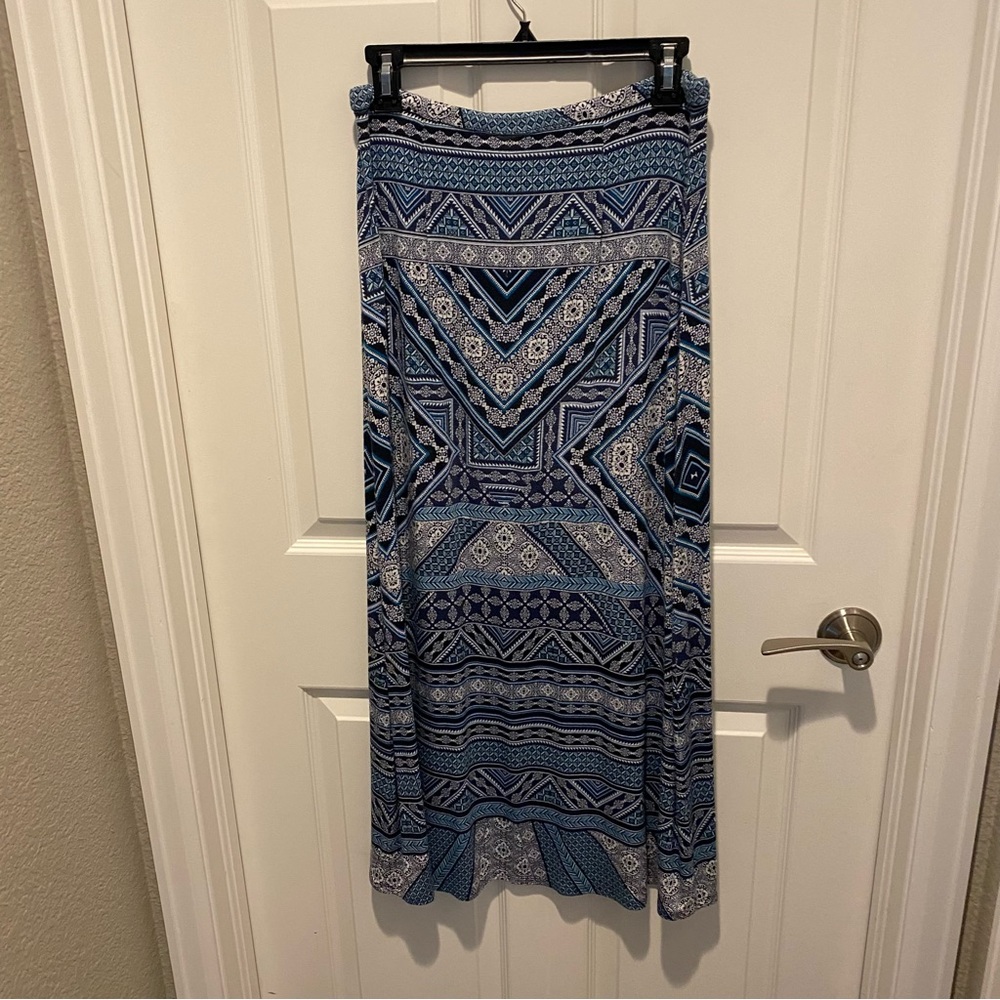 J. Jill Blue and White A-Line Skirt